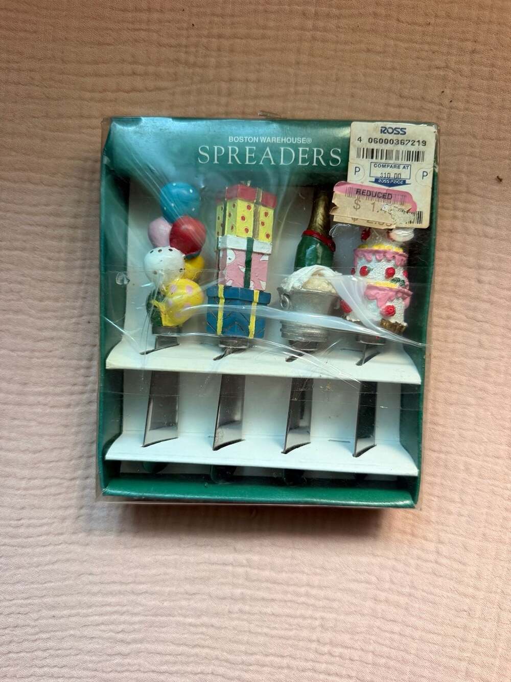 Boston Warehouse Spreaders Set Celebration Theme Cheese Knives